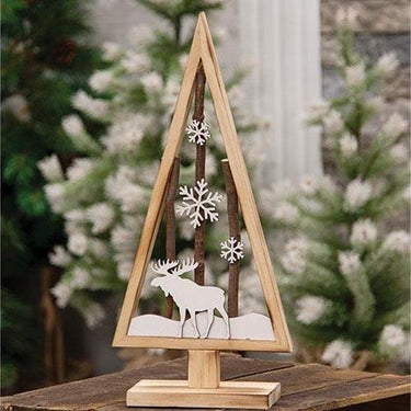 Medium Cutout Deer & Tree Wood Scene - The Fox Decor